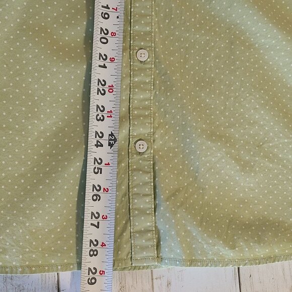 LL Bean Shirt Polka Dots Button Pockets Roll Tab Long Sleeve XL Classic Relaxed - Picture 7 of 7